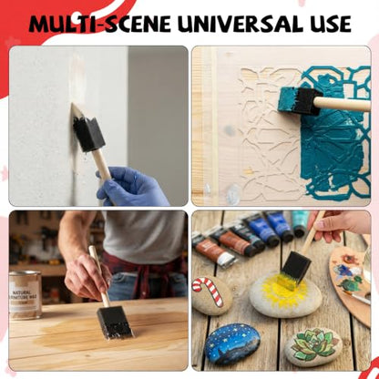 Mister Rui 1.5" Sponge Brushes 24 Pk – Bulk Foam Applicators for Classrooms - color: 1.5 Inch Foam Brush Set | Pack of 24