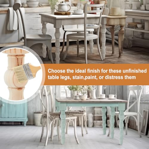 Threehoney 4 Pcs Wooden Farmhouse Table Legs, 29" x5'', Round - color: Round, size: 29"x5''