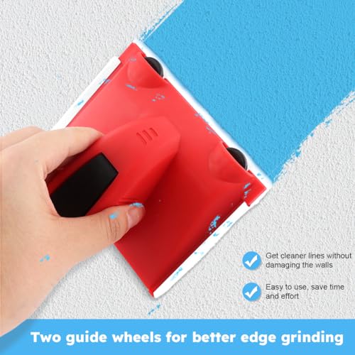 Paint Edger with Trim and Touch-Up Pad, Corner Walls & Ceilings Pad Painter Easy-to-Use Edge Painting Tool 6-Inch Painting Wall Edges Paint Pad Set for Home Interior High Ceiling
