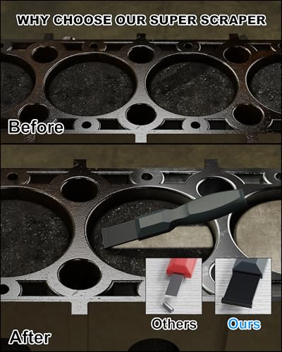 Super Carbide Gasket Scraper, 1-1/4 Inch and 5/8 Inch Carbide Scraper Tool for Automotive and Metal, 2-Piece Carbide Gasket Scraper Set for Removing Gasket, Carbon Buildup and Residue