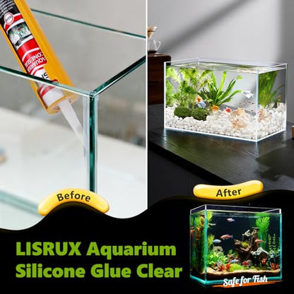 1 Pack Aquarium Silicone Clear Sealant, High Elasticity, Safe for Fish,Fast Curing Waterproof Aquarium Safe Silicone,10 Fl Oz Non-Toxic Fish Tank Safe Sealant,Strong Adhesion - size: 1P