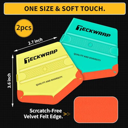 TECKWRAP Felt Squeegee for Vinyl Wrap Window Tint, V-Shape, Soft/Med - color: 2pcs V-shaped