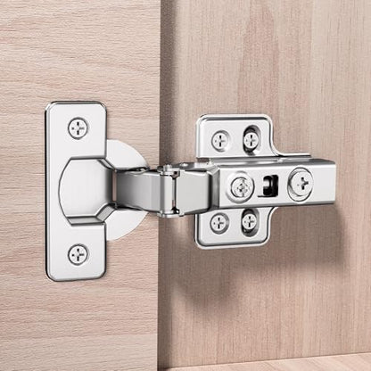 2Pcs Frameless Soft Close Half Overlay Cabinet Hinges - color: Half Overlay, size: 1 Pair