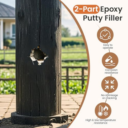 Boncart 21.16 oz 2-Part AB Epoxy Wood Putty - color: Black
