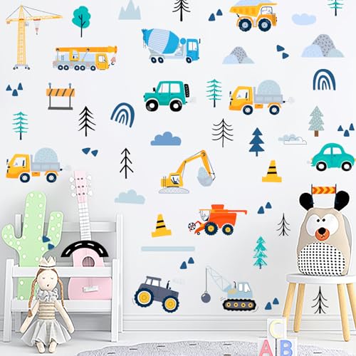 AOWDIAO 90PCS Construction Vehicle Wall Decals for Kids - style: Construction Vehicle