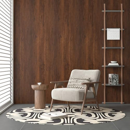 CHIHUT Brown Wood Grain Peel and Stick Wallpaper 12"x472" Self Adhesive Removable Dark Wood Contact Paper for Walls Cabinets Renter Friendly Stick on Wallpaper for Kitchen Bathroom Hardwood Vinyl Wrap - size: 12" x 472"