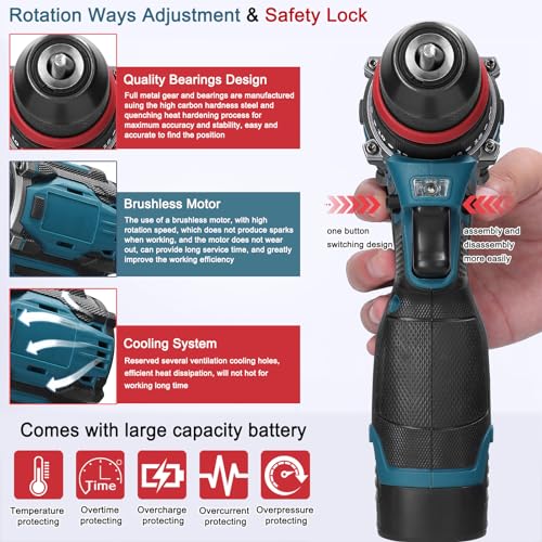 18V 2 in 1 Power Drill, Electric Screwdriver, Screw Driver