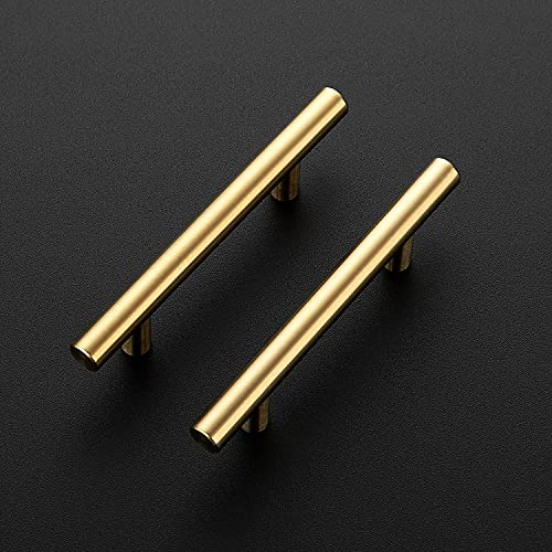 Ravinte Brushed Brass Cabinet Handles Round Drawer Pulls 6 Inch 5 Pack - color: Brushed Brass