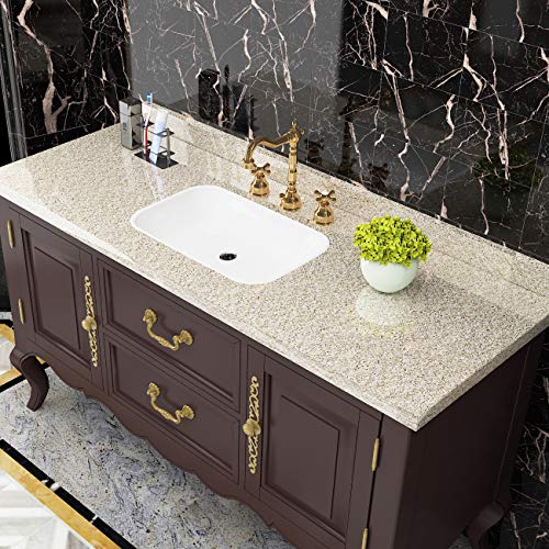 Livelynine 24 X197inch Brown Granite Peel and Stick Countertops Waterproof Contact Paper for Bathroom Counter Top Covers Kitchen Wallpaper Self Adhesive Renter Friendly Countertop Vinyl Wrap Laminate - size: 24" x 197"