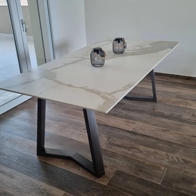 28 Inch Dining Table Legs, 28" W Metal Desk Legs for Table Set of 2 - color: Trapezoidal