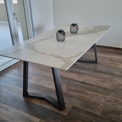 28 Inch Dining Table Legs, 28" W Metal Desk Legs for Table Set of 2 - color: Trapezoidal
