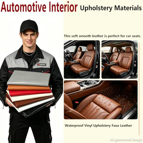 Picheng Vinyl Uholstery Faux Leather: 54" x 36" Soft Durable Marine Vinyl - color: Brown, size: 1Yard（54"x36"）