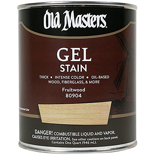 4-Pack of 1 qt Old Masters 80904 Fruitwood Gel Stain Oil-Based Stain - color: Fruitwood, size: 1 Quart (Single)
