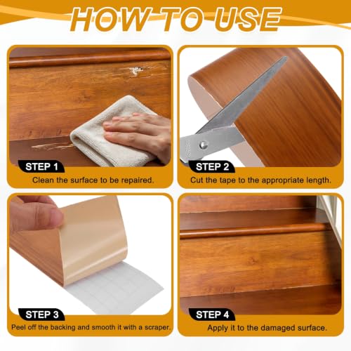 uxcell Wood Grain Repair Tape,4.7" x33ft Grain Repair Patch,Phoebe - color: Phoebe, size: 4.7 Inch x 33 ft