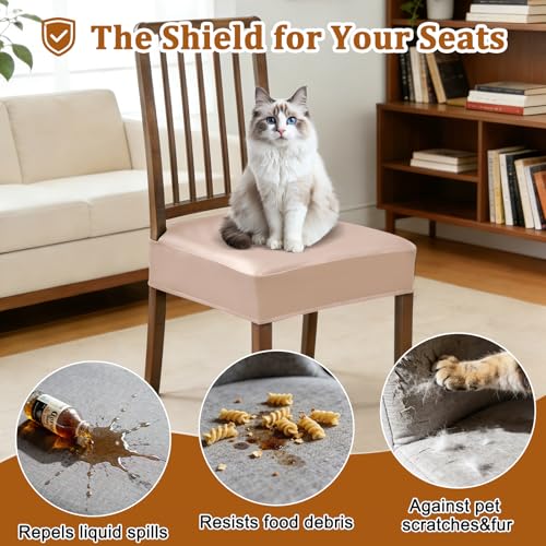 Dioxide Chair Covers,Seat Covers for Dining Room Chairs,Light Camel,Set 2 - color: Model B - Light Camel, size: set of 2