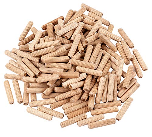 [BICB] 1/4" x 2" Fluted Wood Dowel Pins, 100-Piece Set – Premium Beechwood Joinery Fasteners for Furniture Assembly, Cabinetry, and DIY Woodworking Projects - size: 1/4" x 2"