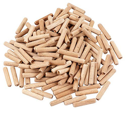 [BICB] 1/4" x 2" Fluted Wood Dowel Pins, 100-Piece Set – Premium Beechwood Joinery Fasteners for Furniture Assembly, Cabinetry, and DIY Woodworking Projects - size: 1/4" x 2"