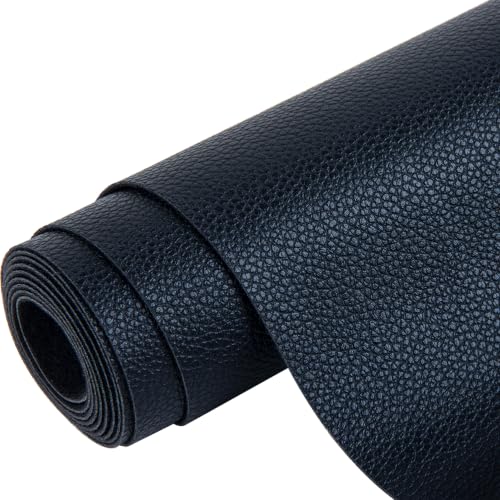 Marine Vinyl Faux Leather,12"X54" Boat Auto Upholstery DIY Projects (Black, 12"X54") - color: Black, size: 12"X54"