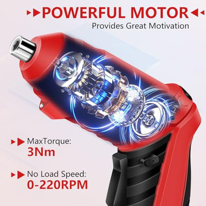 JENABOM 3.6V Cordless Electric Screwdriver Set, Home Tool Set