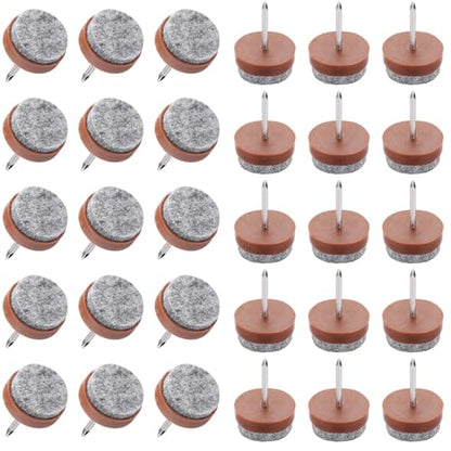 30pack 15mm Nail-on Felt Pads, Round Heavy Duty Furniture Sofa Pad - color: Brown, size: Φ 15 mm