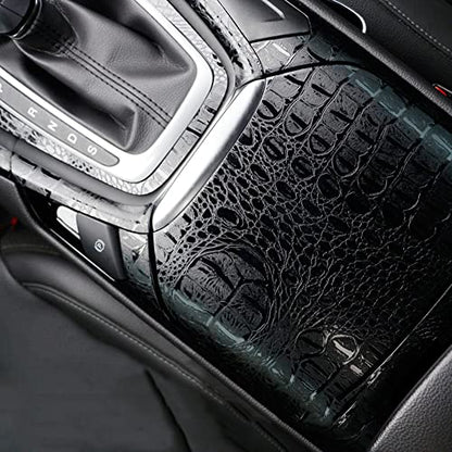 Moyishi Wood Grain Vinyl Sticker Decal Roll Car Interior Home Office Furniture DIY Film Wrap 30cmx100cm (Crocodile Pattern) - color: Crocodile Pattern