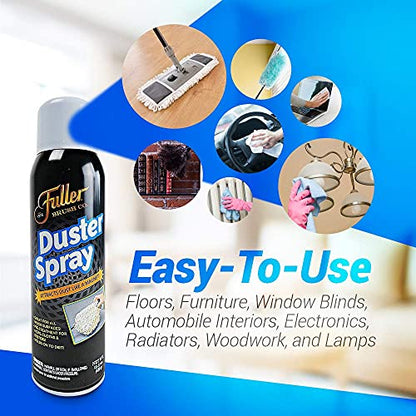 Fuller Brush Duster Spray – 15.5 oz Multi Surface Dust Removing Sprayer - Safe Household Cleaning for Floors, Furniture, Blinds & Car Interiors (Pack of 2) - size: 2 Pack
