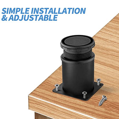 Stainless Steel Adjustable Furniture Legs 3 Inch - Black - 8pcs - color: Black, size: 3"