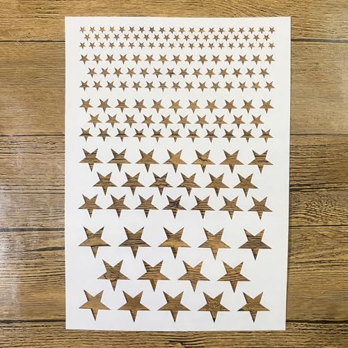 TIAMECH A4 Reusable Gradient Star Stencil for Painting - color: Gradient Star