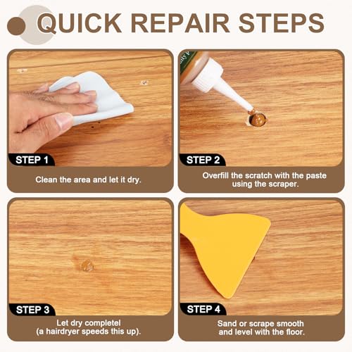 uxcell Wood Repair Kit 4 Color 0.88oz Wood Fillers Furniture Repair Kit - color: Light Walnut, Natural Wood, Grey Oak, Natural Cherry