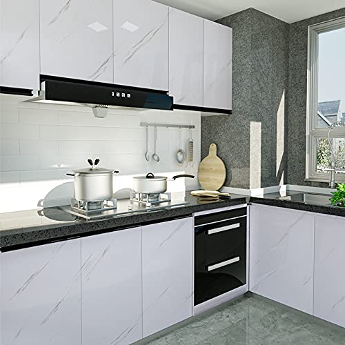 Marble Contact Paper White Peel and Stick Wallpaper 15.8"×197" - size: 15.8" x 197"