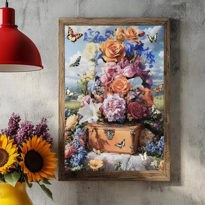 GLOBLELAND 3 Sheets Vintage Oil Painting Flower Basket Furniture Transfer 11.8x5.9inch Jewelry Butterfly Rub on Transfer UV Self-Adhesive Stickers Wall Art Craft for Furniture Room Desk Table - style: Flowers Box
