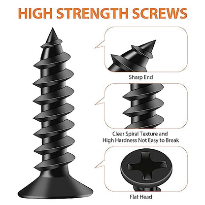 32PCS L Corner Brackets, MAPVOLUT Black Heavy Duty L Brackets for Shelves with 100PCS Screws, Metal Right Angle Shelf Bracket, Metal Corner Brace for Wood Furniture (1.57x1.57in/0.79x0.79in) - size: 2 SIZE Black