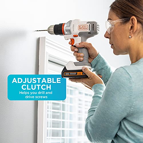 BLACK+DECKER 20V MAX Matrix Cordless Drill/Driver Kit, White (BDCDMT120WC1FF) - style: Drill Kit (White)