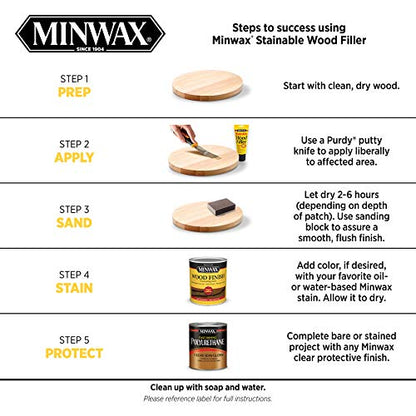 Minwax Stainable Wood Filler, 6 oz - size: 6 oz