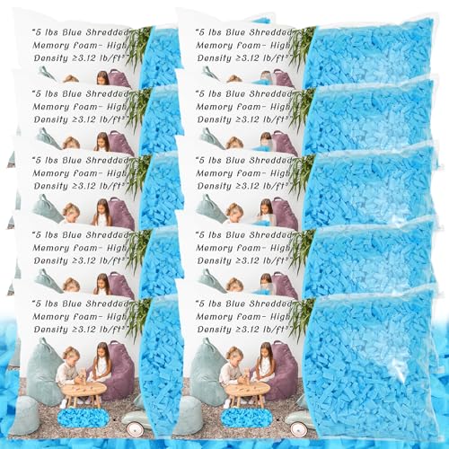 Bean Bag Filler, 50lbs Gel Shredded Memory Foam Filling - size: 50lbs