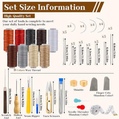 74 PCS Leather Sewing Kit Heavy Duty Sewing Kit Upholstery Repair Kit - color: 9 Colors