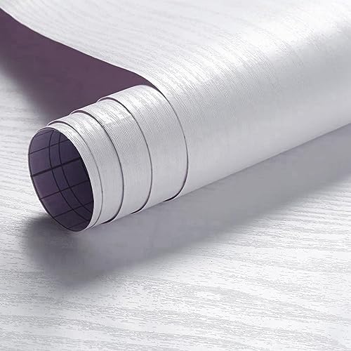 Arthome Peel and Stick Wallpaper - White Wood Contact Paper - White Wallpaper - Self-Adhesive, Removable and Waterproof for Cabinet, Countertop (17"x78.7") - color: White Wood, size: 16.5" x 78.7"