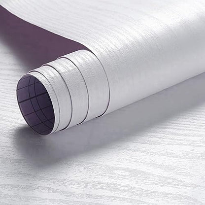 Arthome Peel and Stick Wallpaper - White Wood Contact Paper - White Wallpaper - Self-Adhesive, Removable and Waterproof for Cabinet, Countertop (17"x78.7") - color: White Wood, size: 16.5" x 78.7"