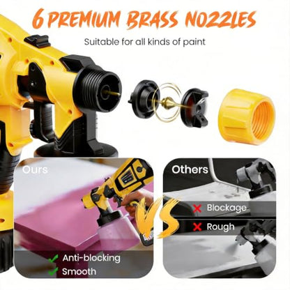 Paint Sprayer, 650W Cordless Electric Spray Paint Gun with 2x4.0Ah Battery