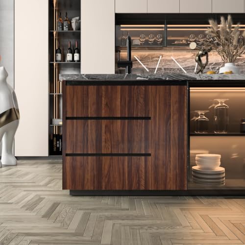 Dark Walnut Wood Contact Paper Peel and Stick Butcher Block 12"x160" - size: 12" x 160"
