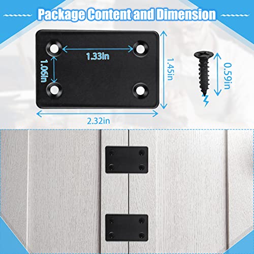 28PCS Flat Mending Plates for Wood + 112PCS Screws, Stainless Steel Corner Brace Black Flat Metal Plate for Shelves, Heavy Duty Straight Bracket for Raised Bed Frame - size: 28PCS, style: Flat Brackets