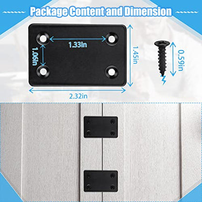 28PCS Flat Mending Plates for Wood + 112PCS Screws, Stainless Steel Corner Brace Black Flat Metal Plate for Shelves, Heavy Duty Straight Bracket for Raised Bed Frame - size: 28PCS, style: Flat Brackets