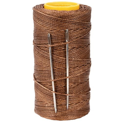Sail Repair Kit with Sail Needle, Thick Waxed String Whipping Twine Brown - color: Brown