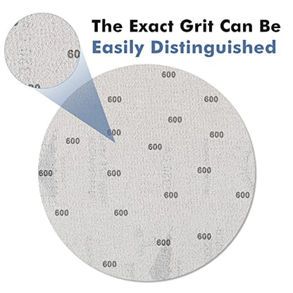 6 Inch 25 PCS 600 Grit Sanding Disc Wet Dry Sandpaper Hook Loop Sand Paper - style: Grit 600