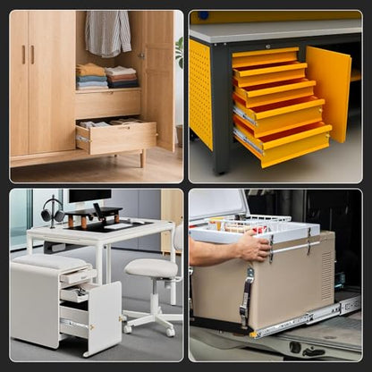 [165 LB Capacity] 1 Pair 22 Inch Heavy Duty Drawer Slides with Lock - size: 22 Inch, style: With Lock