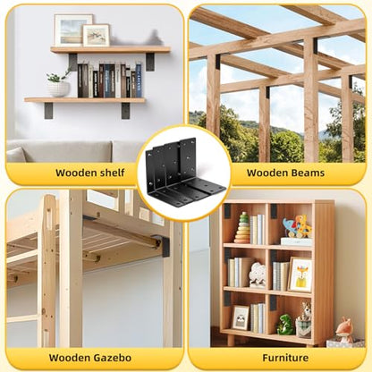 4 Pcs 5X 5 Heavy Duty L Brackets for Wood,90 Degree Angle Bracket,Thick4mm - color: 4mm- 4 PCS