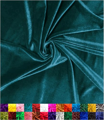Barcelonetta | Stretch Velvet Fabric | Luxury & Soft | Velvet Fabric | 60" Wide Roll | 10% Spandex | Sewing, Apparel, Upholstery (Jade, 1 Yard) - color: Jade, size: 1 Yard