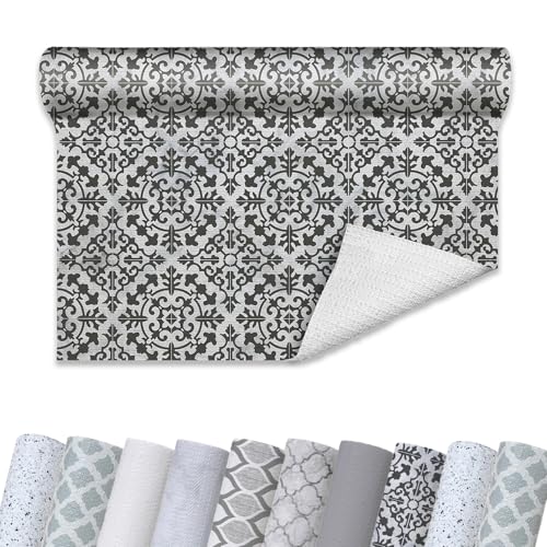 Con-Tact Brand Grip Prints Non-Adhesive Non-Slip Counter Top, Drawer/Shelf Liner, 12" x 20' (Carrara Tile Charcoal) - color: Carrara Tile Charcoal, size: 12"W x 240"L