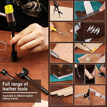 628 Pcs Leather Working Tools Kit, Leather Crafting Kit with Tools Supplies - size: 628 Pcs