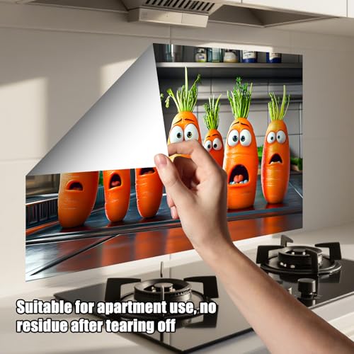 Nuxovilar Kitchen Backsplash Peel and Stick Wallpaper,17.72"x27.56" - color: A-funny Carrot